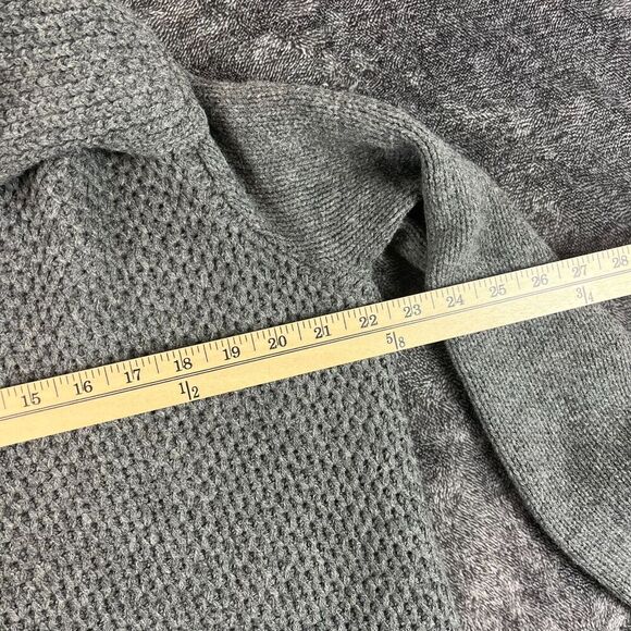 Vince Honeycomb Yak Wool Chunky Knit Waterfall Sweater Cardigan Gray XS - Picture 11 of 13